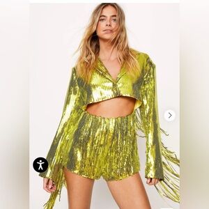 Nasty Gal  sequence Fringe Jumpsuit